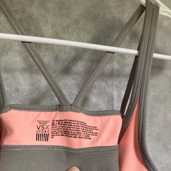 VSX VICTORIAS SECRET Sports Bra Peach Creamsicle Orange Gray S/P - Picture 16 of 16